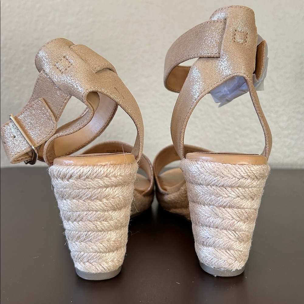 J.Crew Metallic Espadrille Wedge Sandals – Size 5.5 (New) - Picture 6 of 9